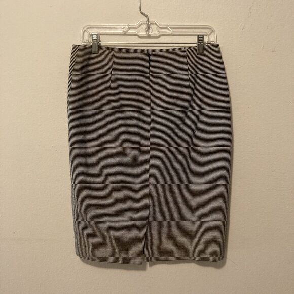 TALBOTS white black striped cotton blend straight pencil skirt 6 - Picture 3 of 7